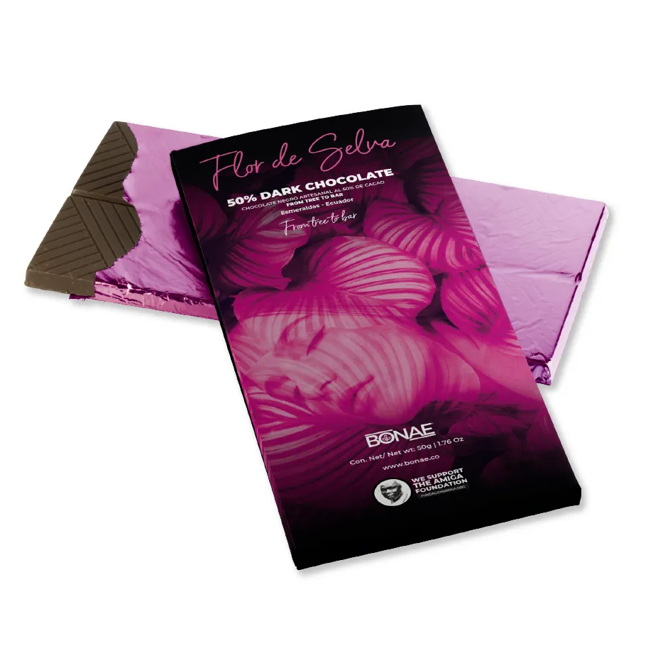 Barra de chocolate Bonae Flor de Selva al 50%